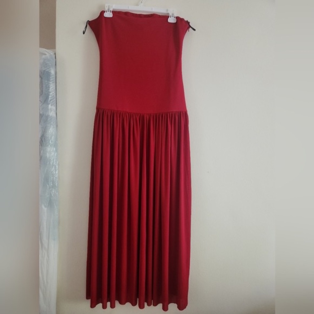 H&M bandeau long dress strapless maxi red BNWT- NO LOW balling!!!!